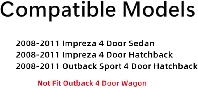 Passenger Right Side Rear Door Window Door Glass Compatible with Subaru Impreza / Outback 2008-2011 Models