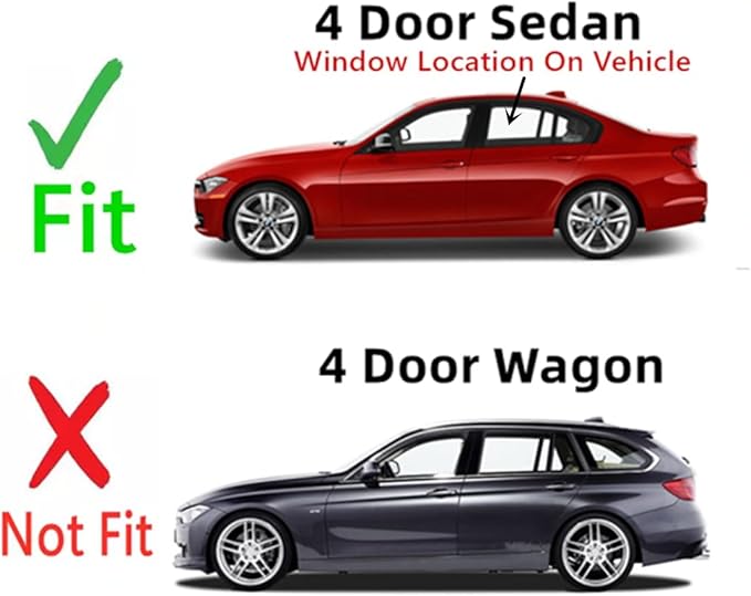 Driver Left Side Rear Door Window Door Glass Compatible with BMW ActiveHybrid 3 & 320i & 328i & 328d & 330i & 330e & 335i & 340i 2012-2020 / M3 2015-2018 4 Door Sedan Models