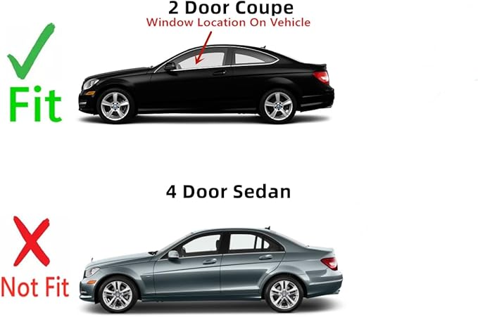 Driver Left Side Door Window Door Glass Compatible with Mercedes Benz C250 / C350 / C63AMG 2 Door Coupe 2012-2015 Models