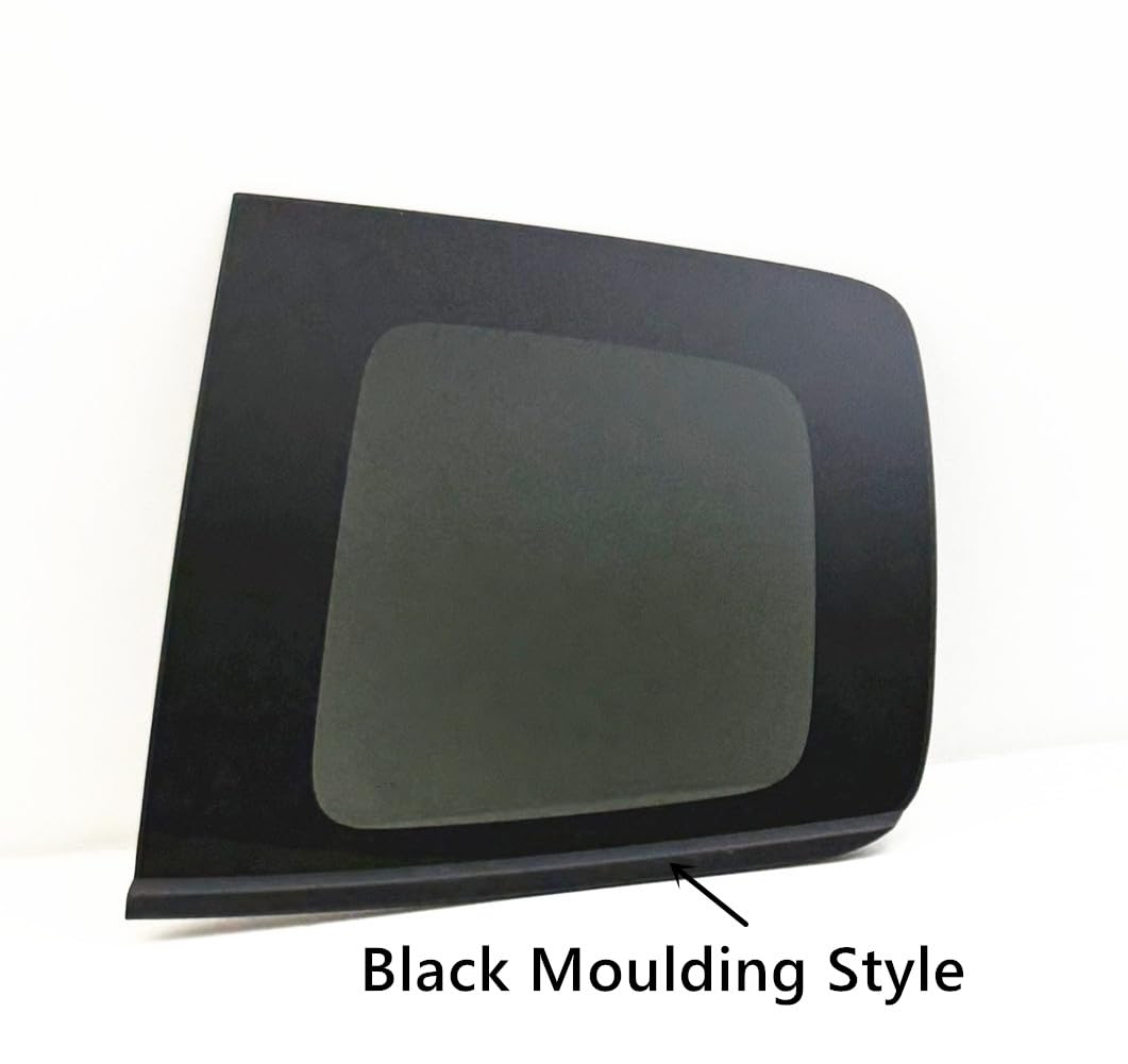 Black Molding Style Driver Left Side Quarter Window Quarter Glass Compatible with Chevrolet Colorado GMC Canyon 2015-2023 Extended Cab Models