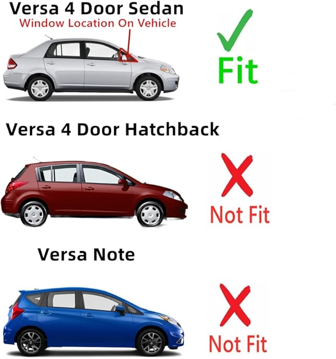 OEM Passenger Right Side Front Vent Window Vent Glass Compatible with Nissan Versa 4 Door Sedan 2007-2011 Models
