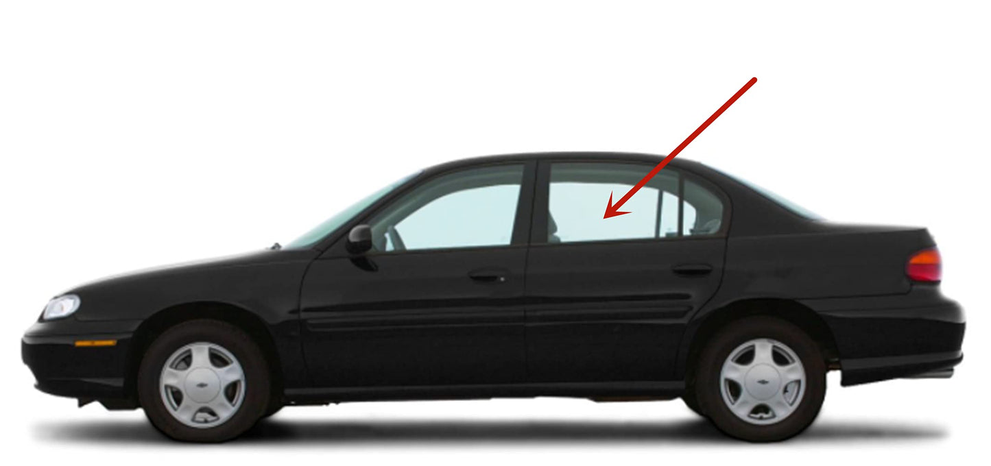 Driver Left Side Rear Door Window Door Glass Compatible with Chevrolet Classic 2004-2005 Models/ Malibu 1997-2003 Models