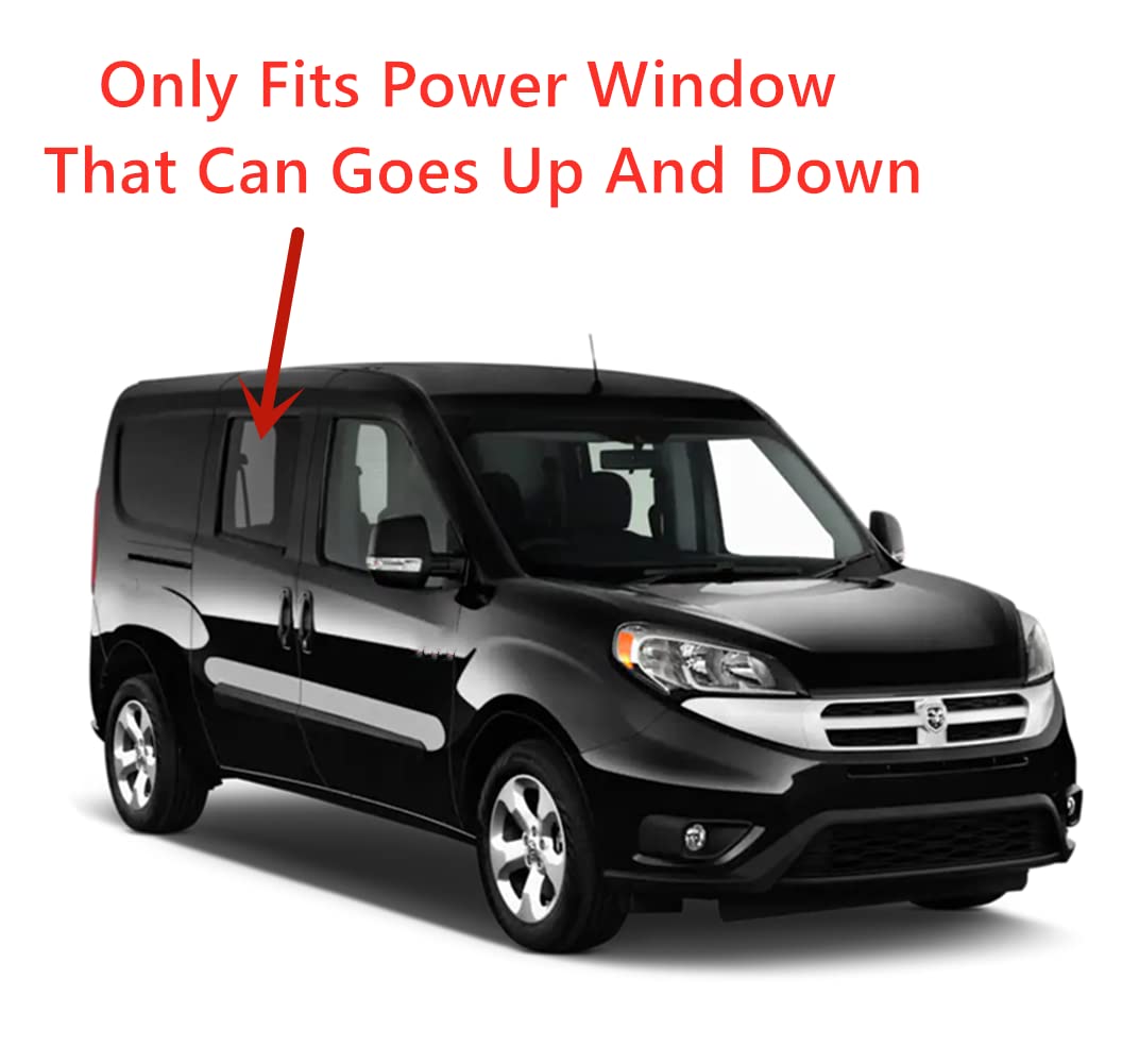 Tempered Power Movable Passenger Right Side Rear Door Window Door Glass Compatible with Ram Promaster City 2015-2022 Models