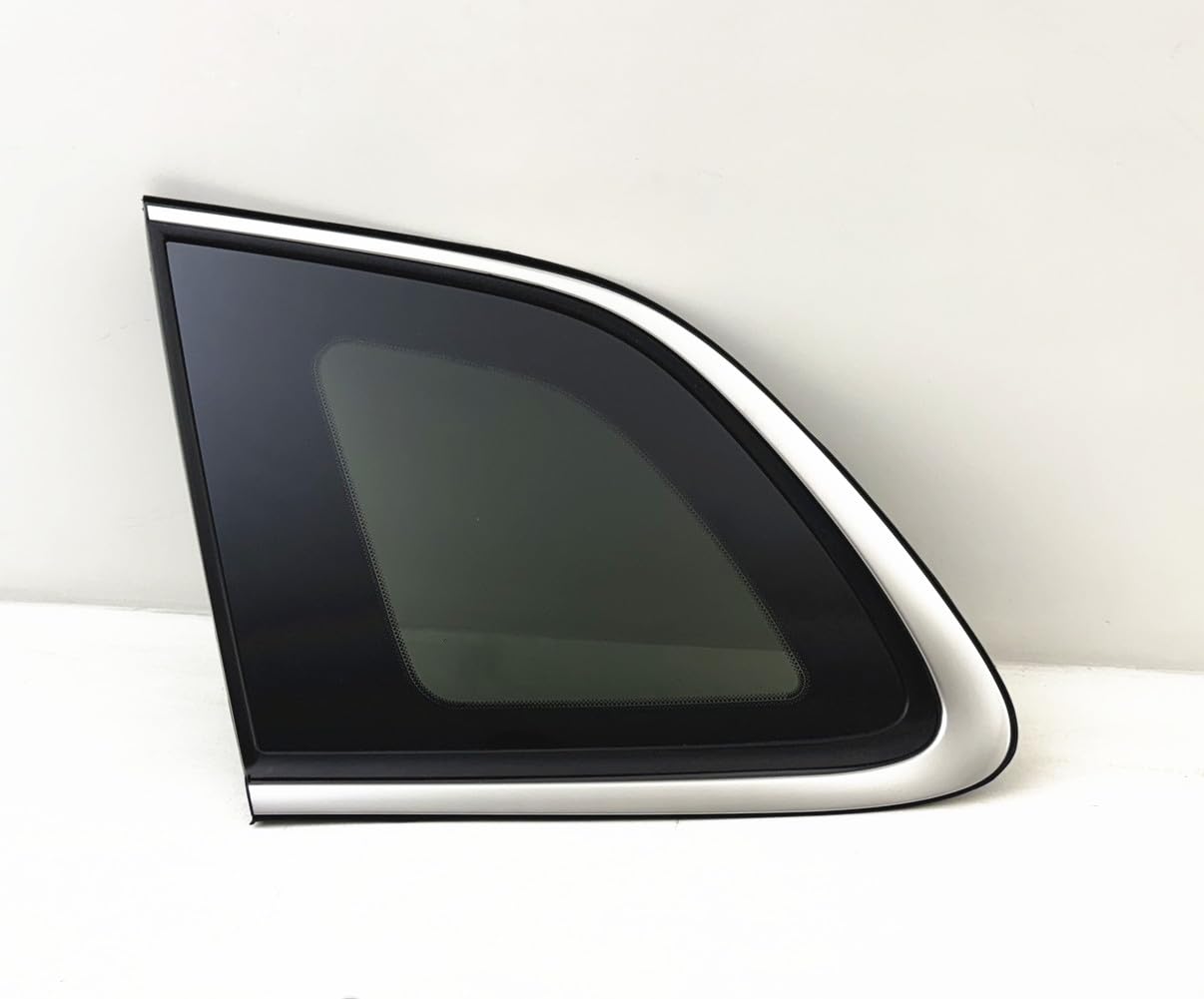 Chrome Molding Style Driver Left Side Quarter Window Quarter Glass Compatible with Jeep Cherokee 2014-2018 Models (Not For Grand Cherokee)