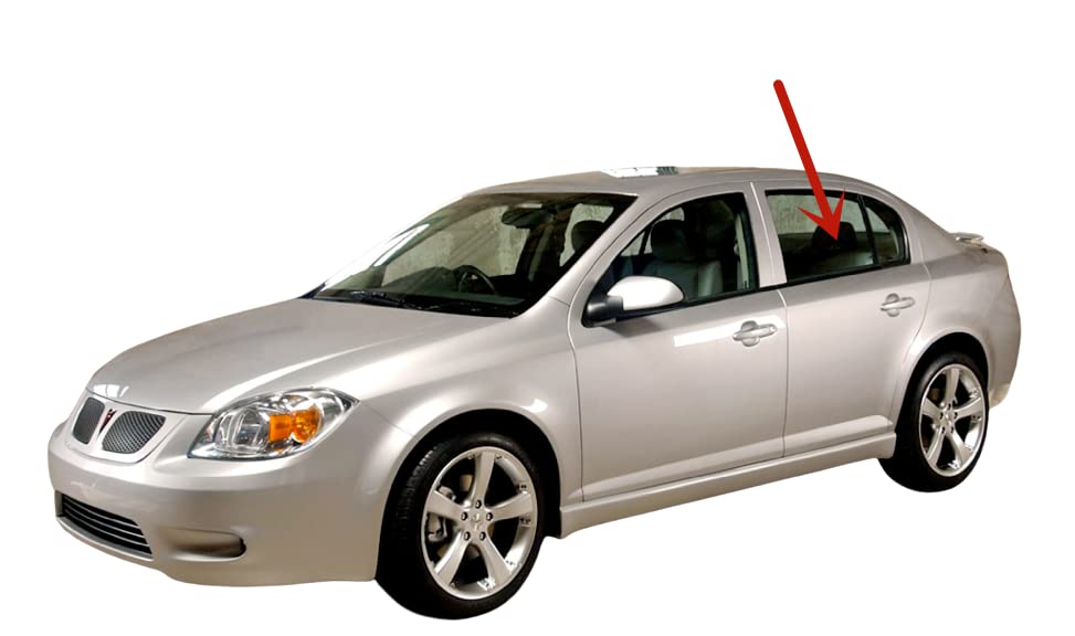 Driver Left Side Rear Door Window Door Glass Compatible with Pontiac G4/G5 2005-2009 4 Door Sedan
