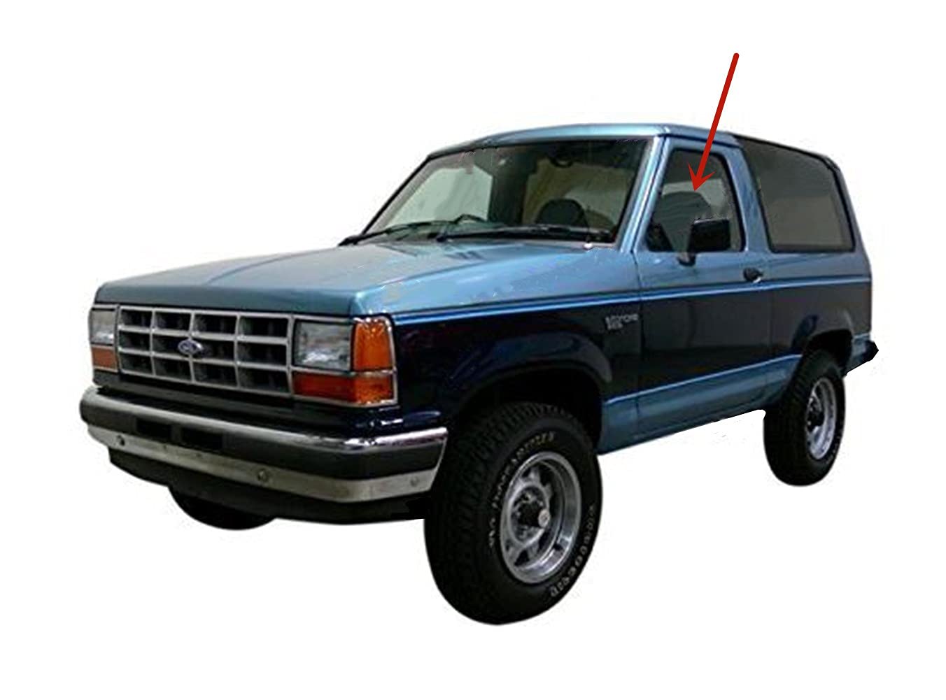 W/O Vent Style Driver Left Side Door Window Door Glass Compatible with Ford Ranger Pickup 1988-1992 Models / Bronco II 2 Door Utility 1988-1990 Models