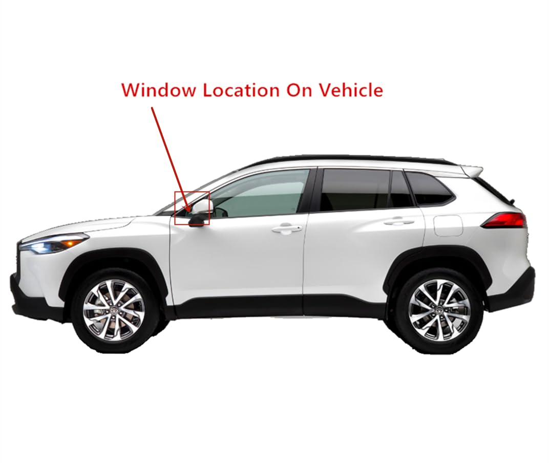 Glass Only Tempered Driver Left Side Front Vent Window Vent Glass Compatible with Toyota Corolla Cross 2022-2025 Models (Not For Corolla)