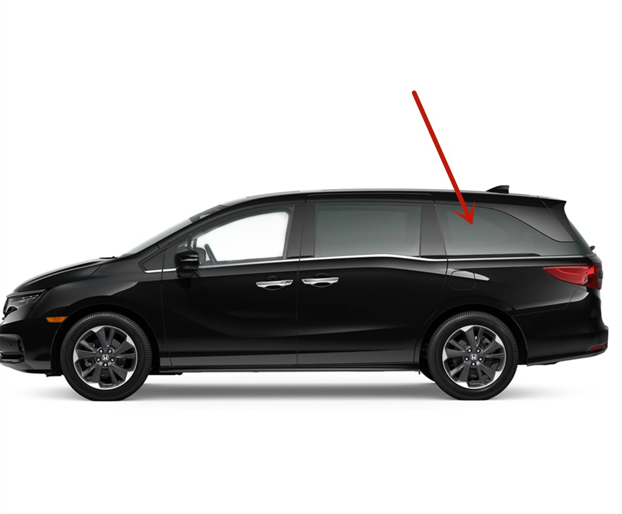 Driver Left Side Rear Quarter Window Quarter Glass Compatible with Honda Odyssey 2018-2025 Models