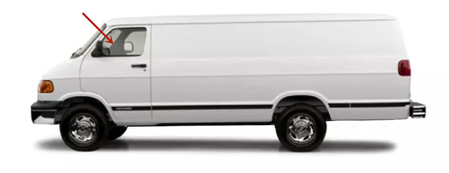 Driver Left Front Door Window Door Glass Compatible with Dodge Ram Van (1500 2500 3500) 1998-2003 Models