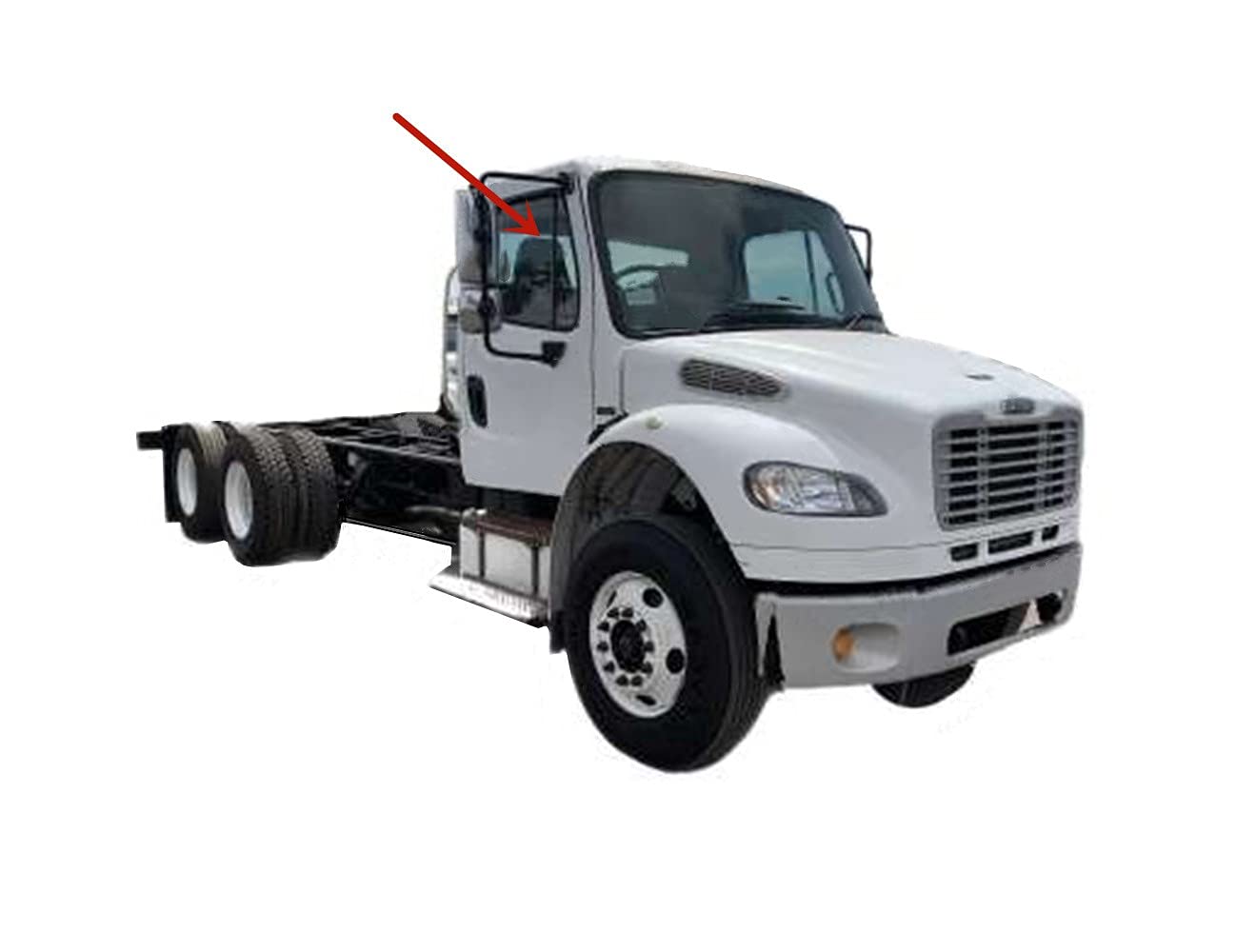 Passenger Right Side Front Door Window Door Glass Compatible with Freightliner 108SD / 114SD 2013-2023 Models