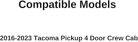 Passenger Right Side Rear Door Window Door Glass Compatible with Toyota Tacoma Pickup 4 Door Crew Cab 2016-2023 Models