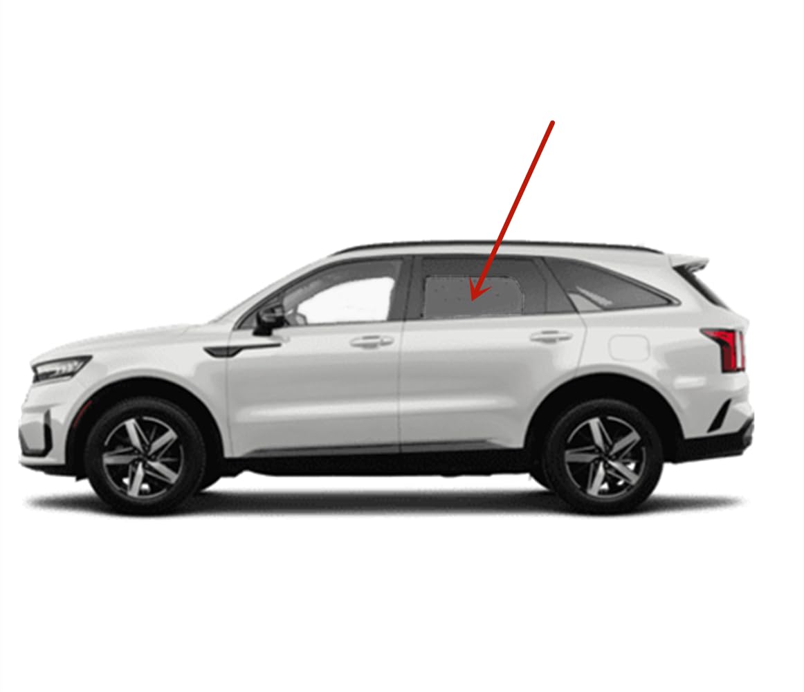 Tempered Driver Left Side Rear Door Window Door Glass Compatible with Kia Sorento 2021-2025 Models