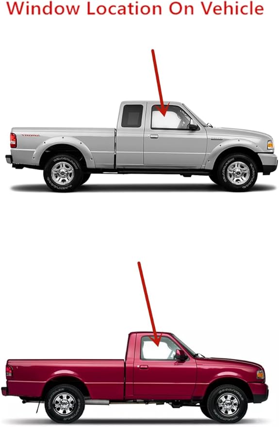 Passenger Right Side Door Window Door Glass Compatible with Ford Ranger Pickup 1993-2011 / Mazda B3000 B4000 B2500 B2300 Pickup 1994-2010 Models