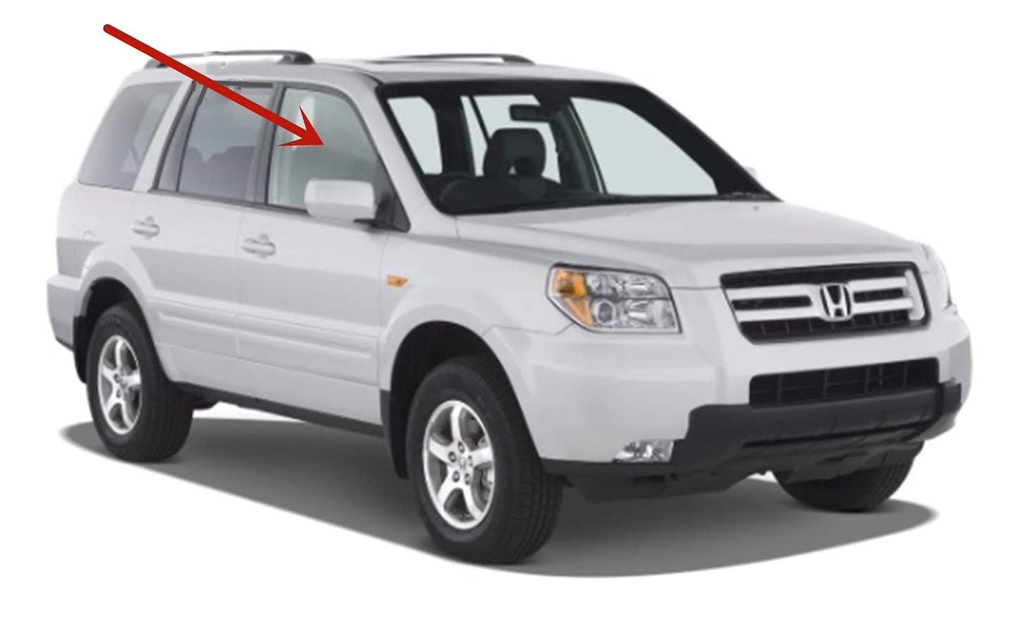 Passenger Right Side Front Door Window Door Glass Compatible with Honda Pilot 2003-2008 Models