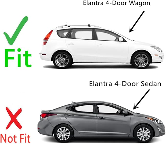 Passenger Right Side Rear Door Window Door Glass Compatible with Hyundai Elantra 2009-2011 / Elantra Touring 2012 4 Door Wagon Models