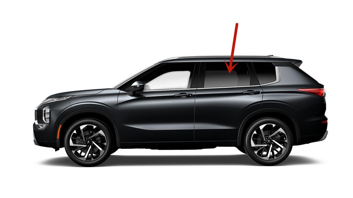 Tempered Driver Left Side Rear Door Window Door Glass Compatible with Mitsubishi Outlander / Outlander PHEV 2022-2024 Models (Not For Outlander Sport)