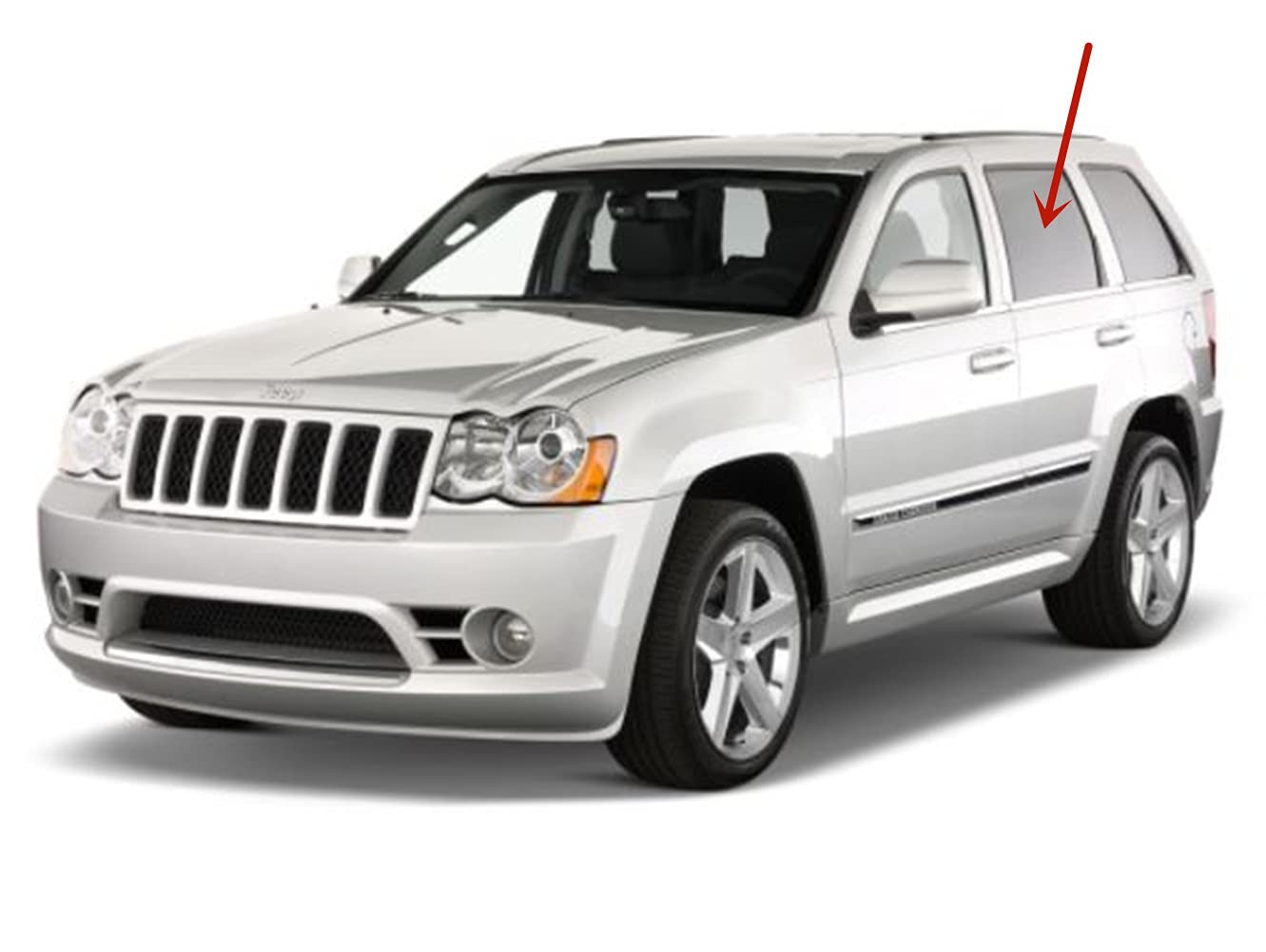 Driver Left Side Rear Door Window Door Glass Compatible with Jeep Grand Cherokee 2005-2010 Models