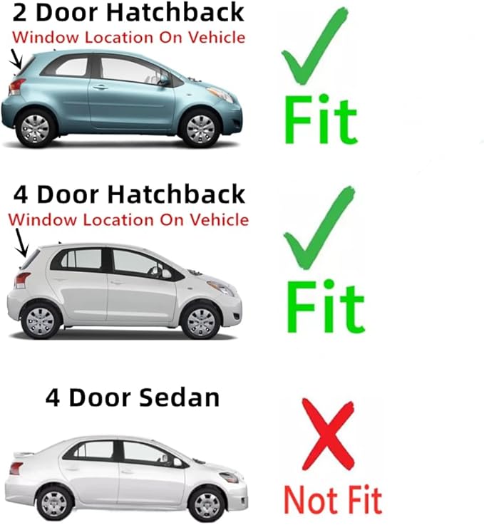 Heated Back Window Back Tailgate Glass Compatible with Toyota Yaris Hatchback 2006-2011 Models