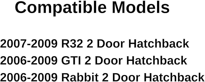 Passenger Right Side Door Window Door Glass Compatible with Volkswagen R32 / GTI / Rabbit 2 Door Hatchback 2006-2009 Models