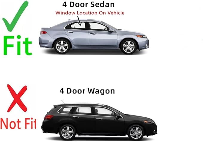 Passenger Right Side Rear Door Window Door Glass Compatible with Acura TSX 4 DR Sedan 2009-2014 Models