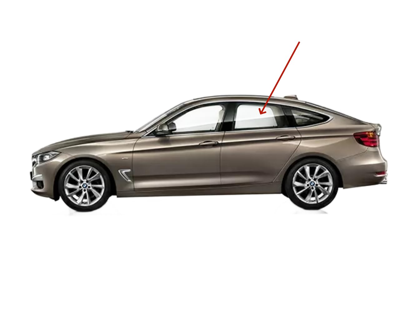 Driver Side Left Rear Door Window Glass Compatible with BMW 328iGT / 335iGT / 340iGT / 330iGT 4 Door Hatchback 2014-2019 Models