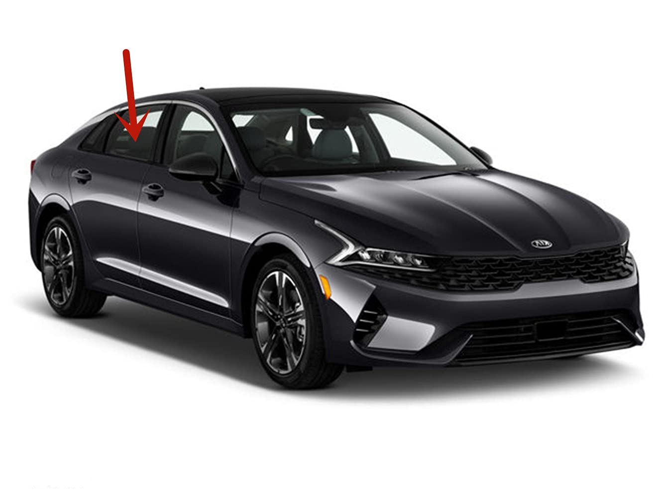 Passenger Right Side Rear Door Window Door Glass Compatible with Kia K5 2021-2025 Models