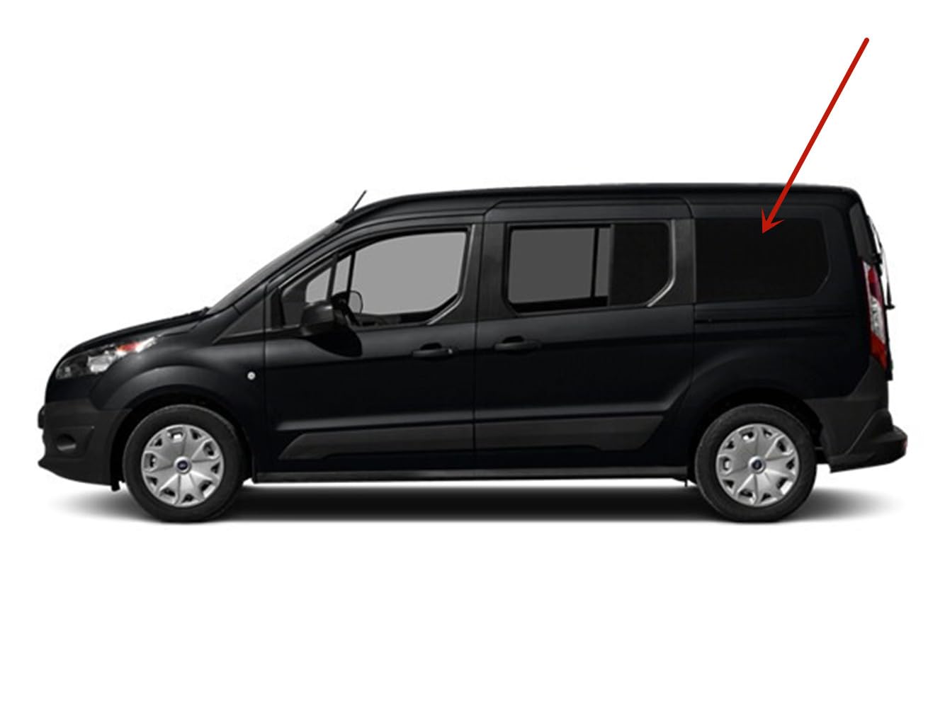 Driver Left Side Quarter Window Quarter Glass Compatible with Ford Transit Connect Long Wheel Base 2014-2023 Models