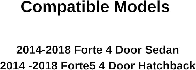 Driver Left Side Front Door Window Door Glass Compatible with Kia Forte / Fort5 2014-2018 Models