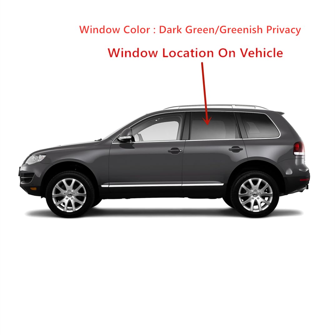 Factory Dark Tinted Tempered Driver Left Side Rear Door Window Glass Compatible with Volkswagen Touareg 2004-2010 Models