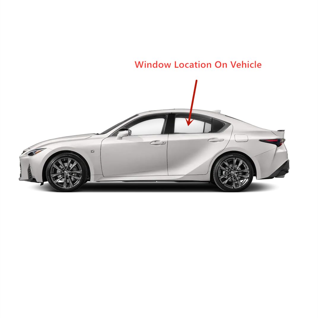 Tempered Driver Left Side Rear Door Window Door Glass Compatible with Lexus IS300 IS350 IS500 2021-2025 Models