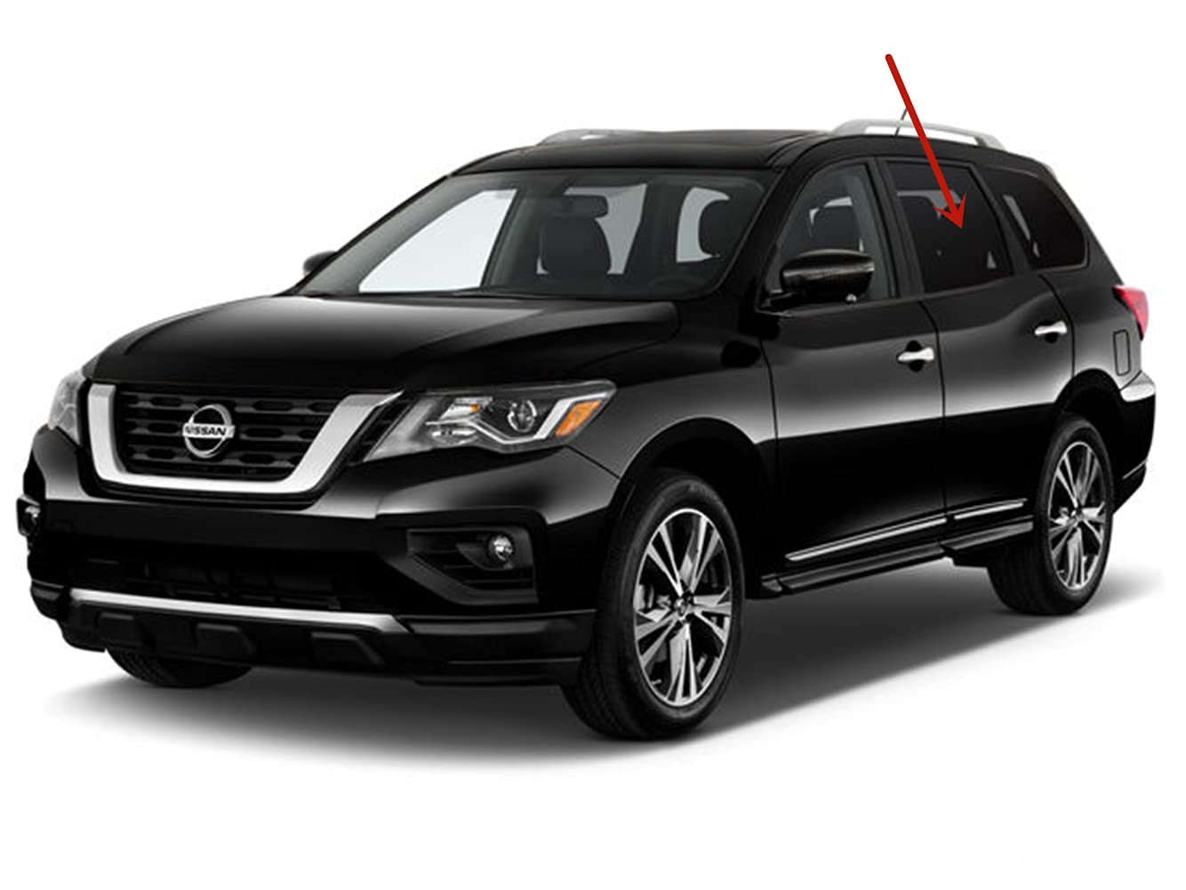 Driver Left Side Rear Door Window Door Glass Compatible with Nissan Pathfinder 2013-2020 Models