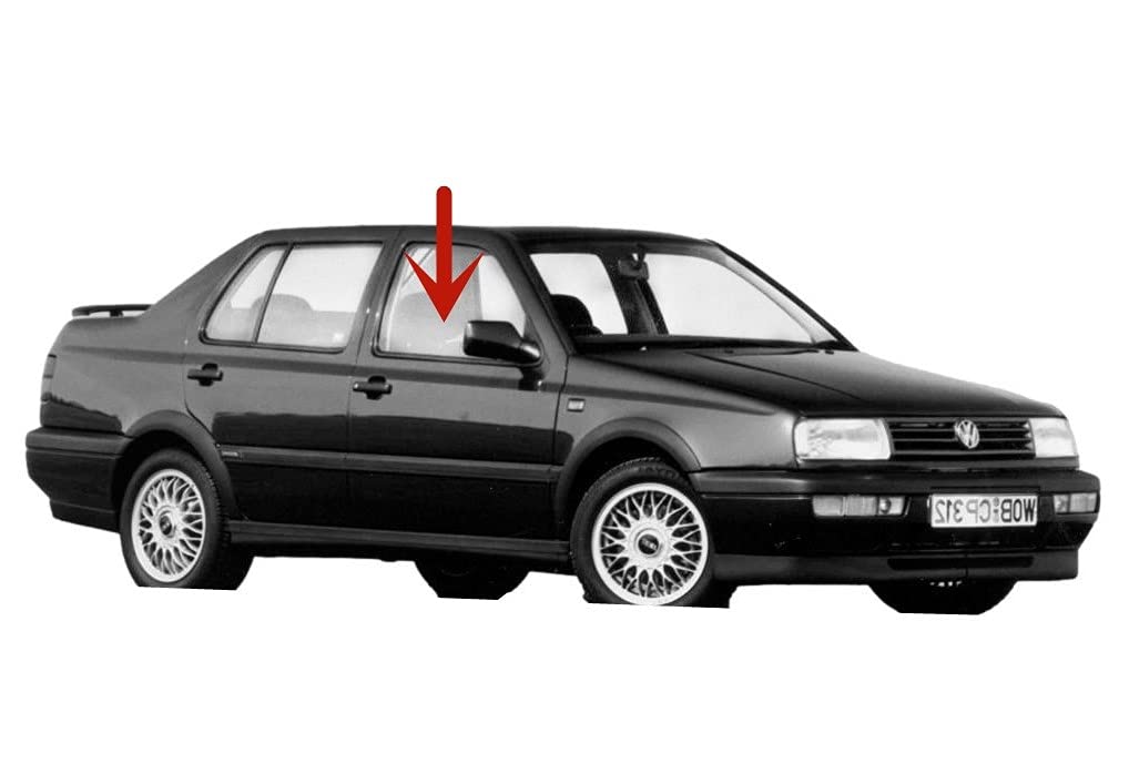 Passenger Right Side Front Door Window Door Glass Compatible with Volkswagen Jetta III 1993-1995 / Jetta 4 Door Sedan 1996-1999 Models
