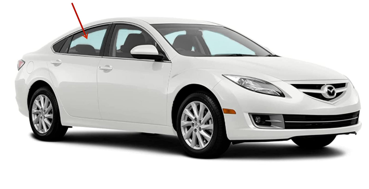 Passenger Right Side Rear Door Window Door Glass Compatible with Mazda 6 2009-2013 Models