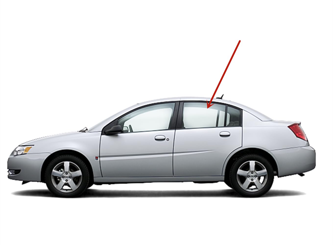 Driver Left Side Rear Door Window Door Glass Compatible with Saturn Ion 4 Door Sedan 2003-2007 Models