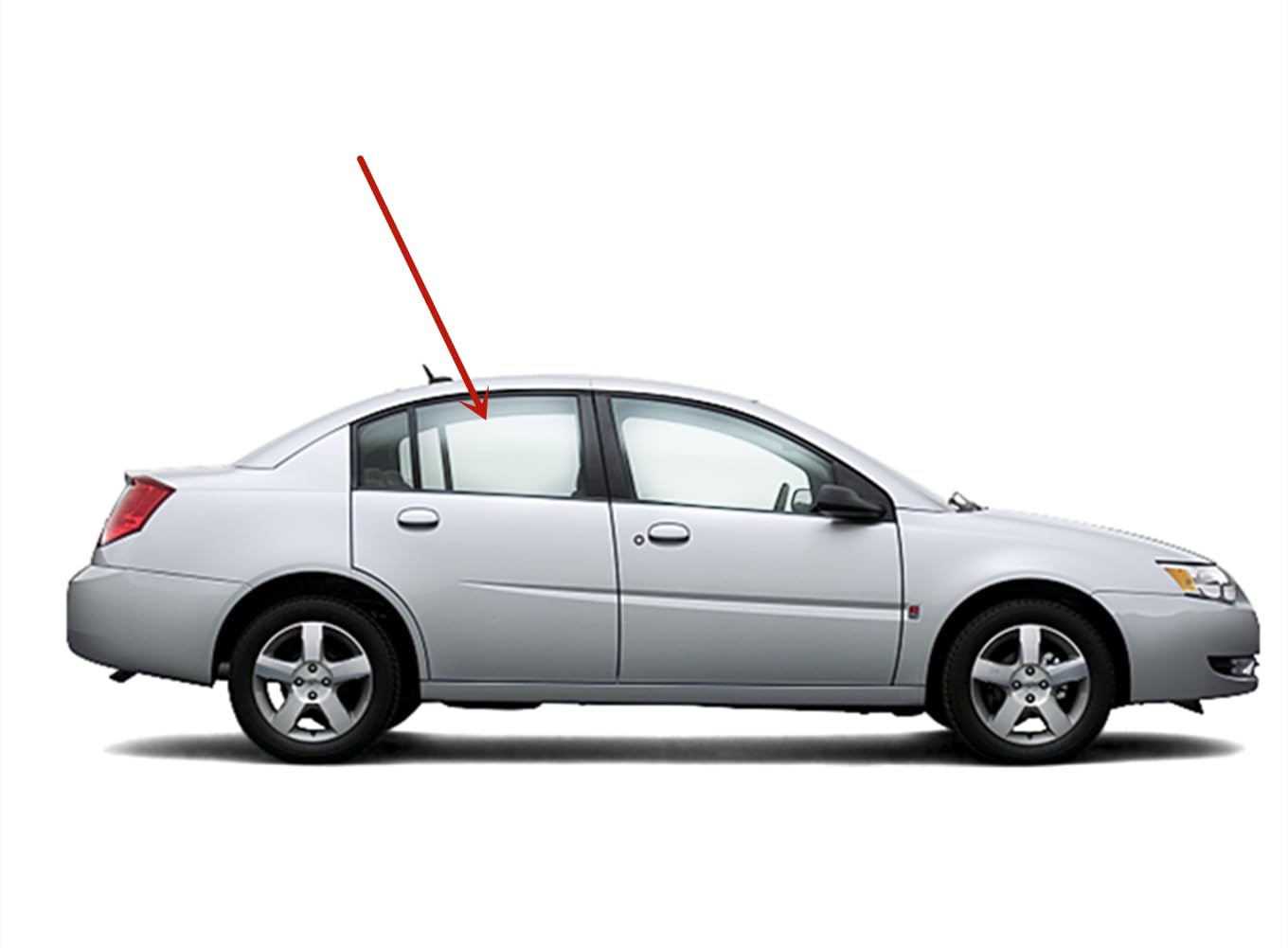 Passenger Right Side Rear Door Window Door Glass Compatible with Saturn Ion 4 Door Sedan 2003-2007 Models