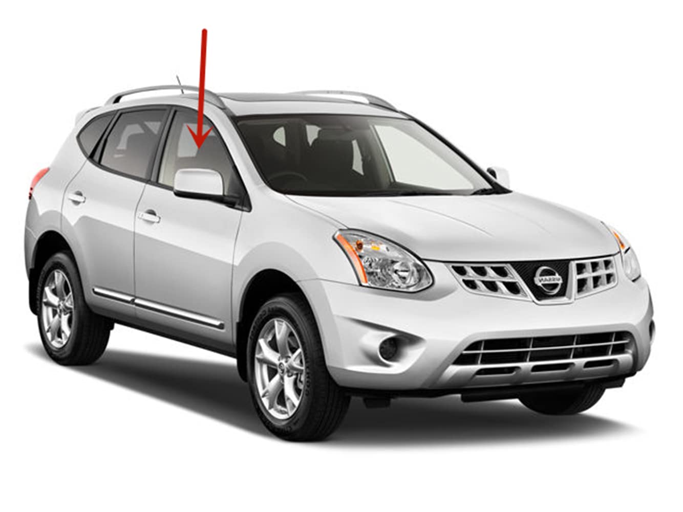 Passenger Right Side Front Door Window Door Glass Compatible with Nissan Rogue 2008-2013 Models / Rouge Select 2014-2015 Models