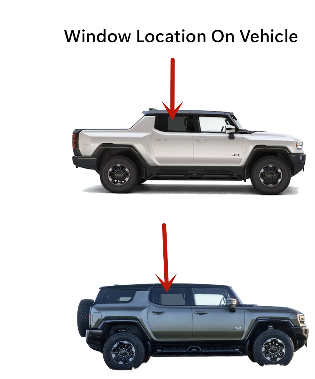 Tempered Passenger Right Side Rear Door Window Door Glass Compatible with GMC HUMMER EV Pickup & SUV 2022-2025 Models