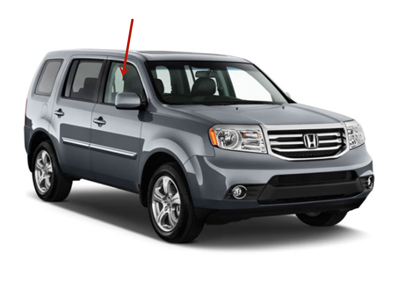 Passenger Right Side Front Door Window Door Glass Compatible with Honda Pilot 2009-2015 Models