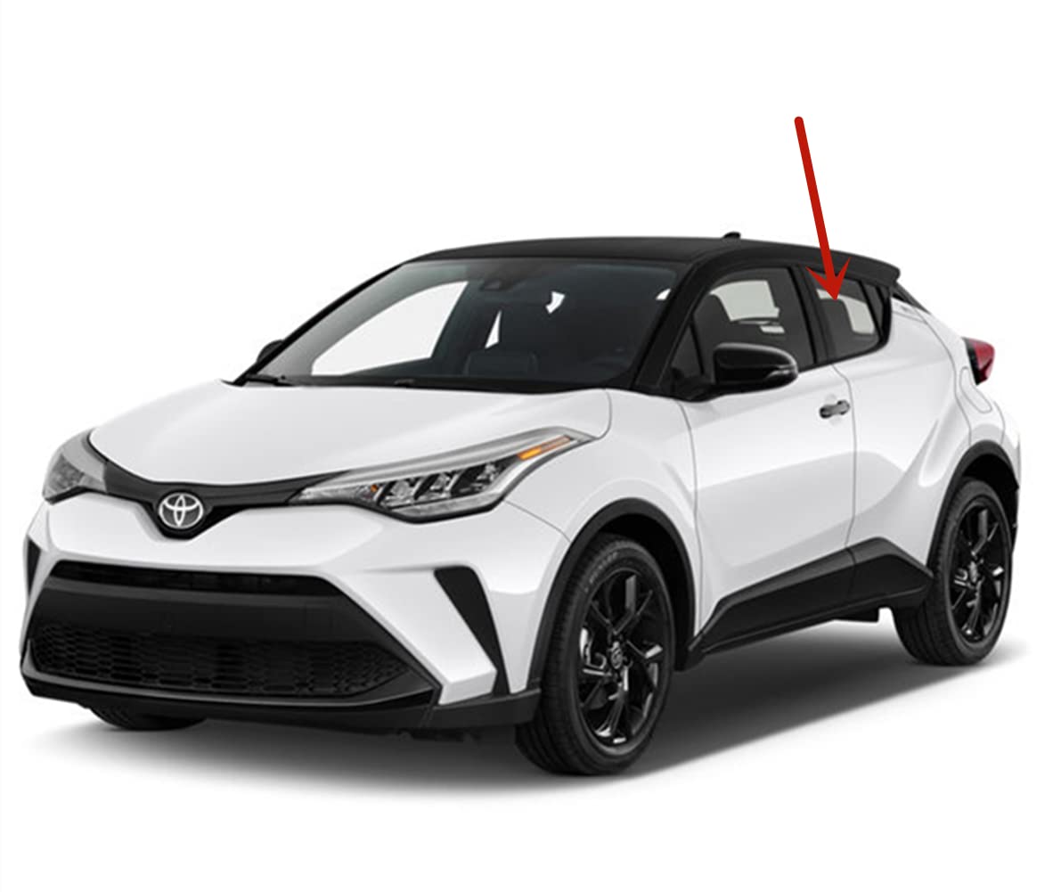 Driver Left Side Rear Door Window Door Glass Compatible with Toyota C-HR 2018-2021 Models