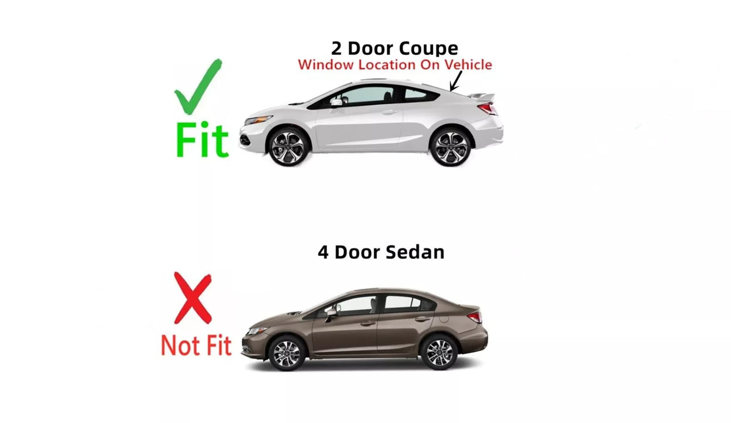 Heated Back Window Back Glass Compatible with Honda Civic 2 Door Coupe 2013-2015 Models