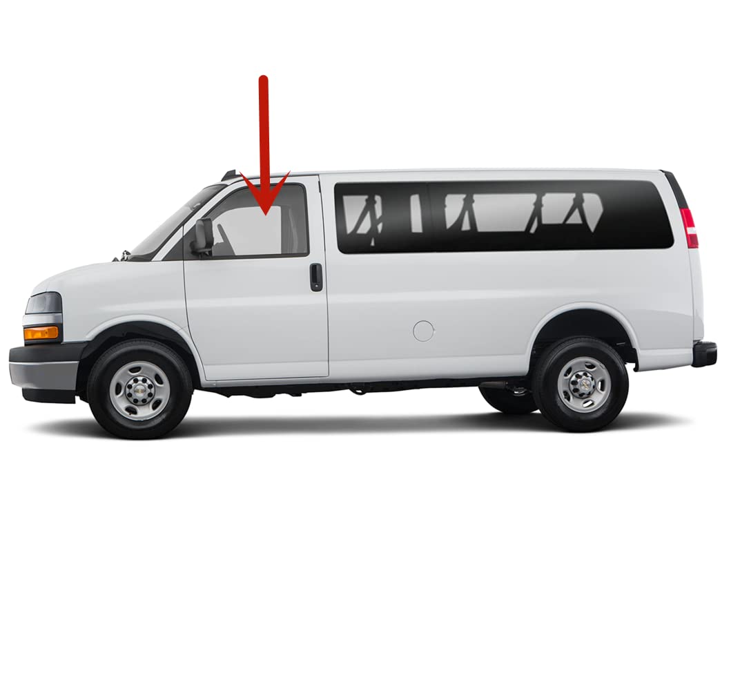 Driver Left Side Front Door Window Door Glass Compatible with GMC Savana/Chevrolet Express 1996-2025 Models