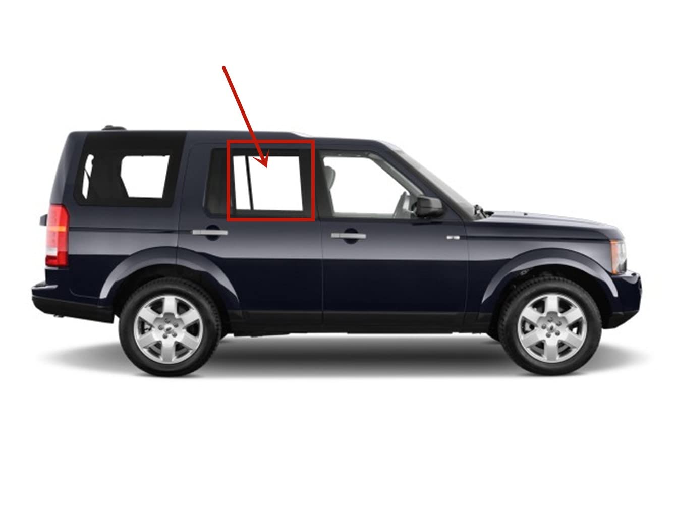 Clear Tempered Passenger Right Side Rear Door Window Door Glass Compatible with Land Rover LR3 LR4 2005-2017 Models