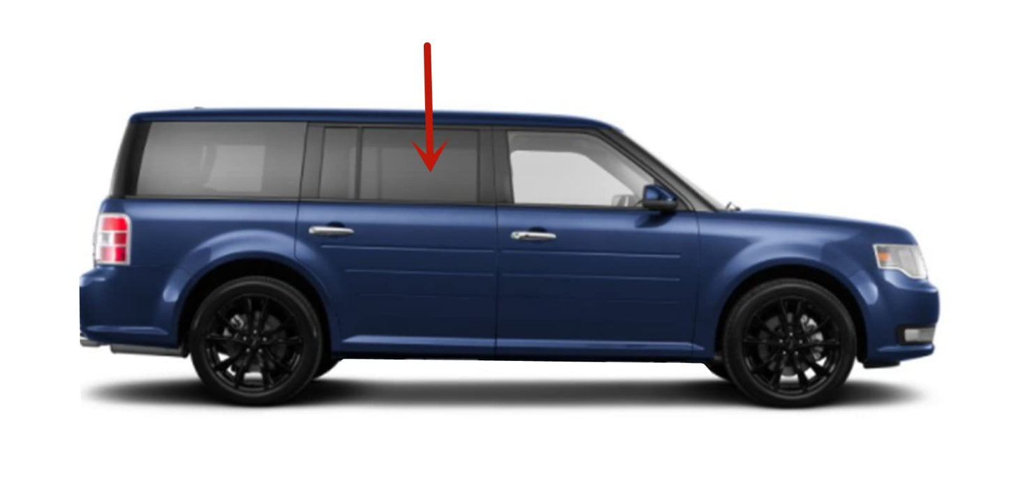 Passenger Right Side Rear Door Window Door Glass Compatible with Ford Flex 2009-2019 Models