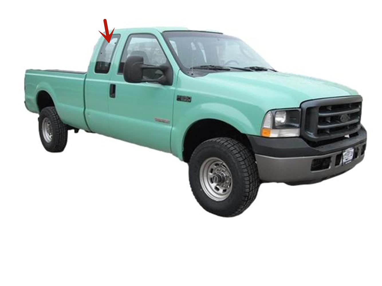 Movable Passenger Right Side Rear Access Door Quarter Glass Quarter Window Compatible with Ford F250 F350 F650 F750 F450 F550 Pickup 2 Door Super Cab 2000-2016 Models