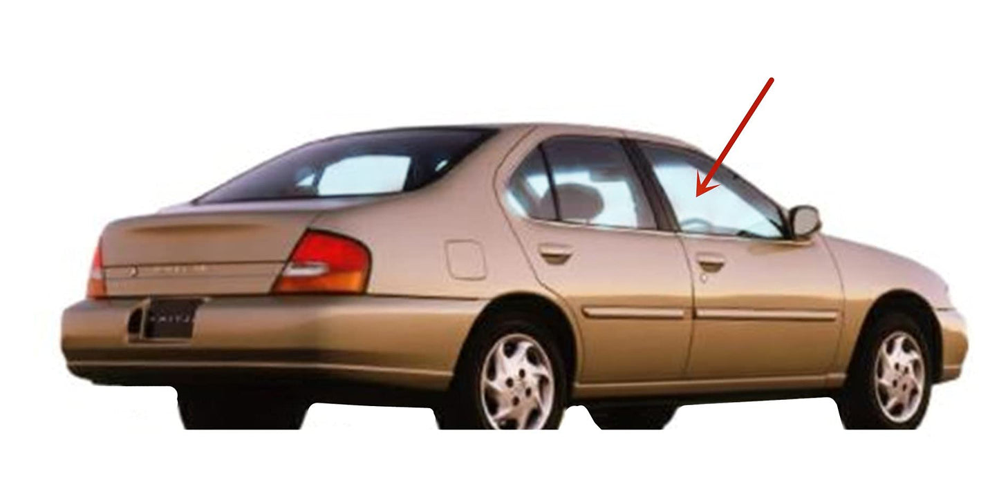 Passenger Right Side Front Door Window Door Glass Compatible with Nissan Altima 4 Door Sedan 1998-1999 Models