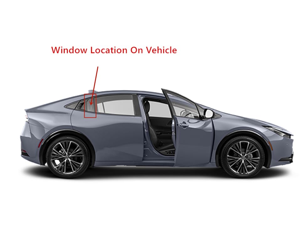 Glass Only Tempered Passenger Right Side Rear Vent Window Vent Glass Compatible with Toyota Prius / Prius Prime / Plug-in 2023-2025 Models