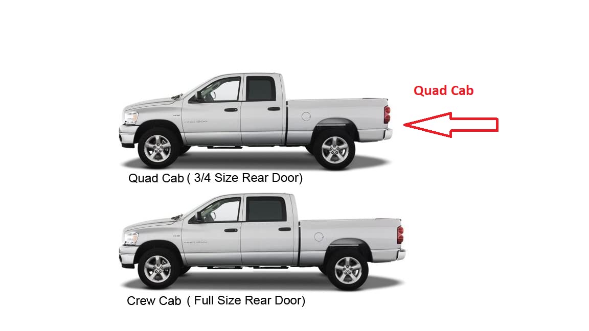 Driver Left Side Rear Door Window Door Glass Compatible with Dodge Ram Pickup 1500 4 Door Quad Cab 2009-2018 Models & 1500 Classic 4 Door Quad Cab 2019-2024 Models
