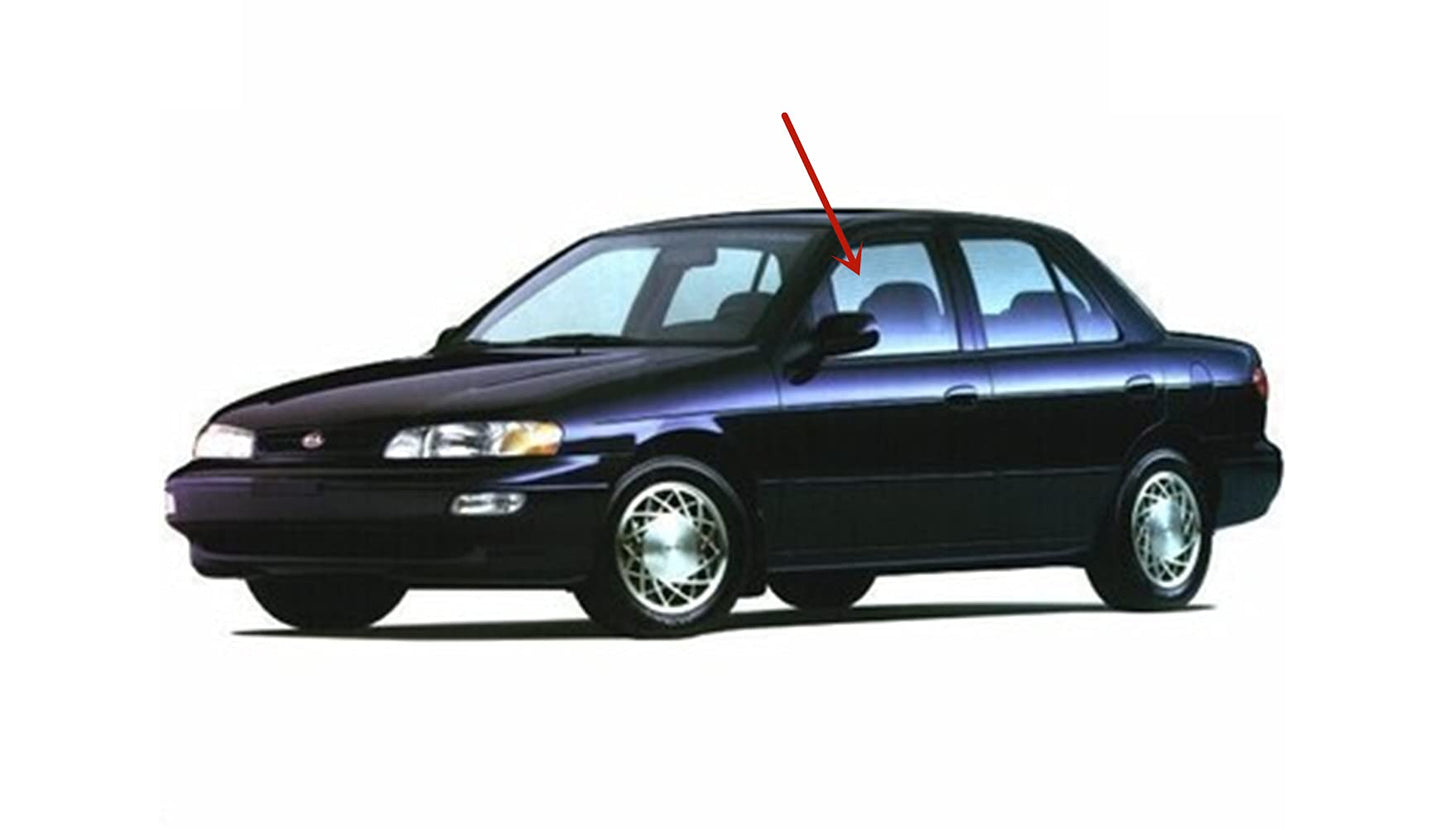 Driver Left Side Front Door Window Door Glass Compatible with Kia Sephia 1994-1997 Models