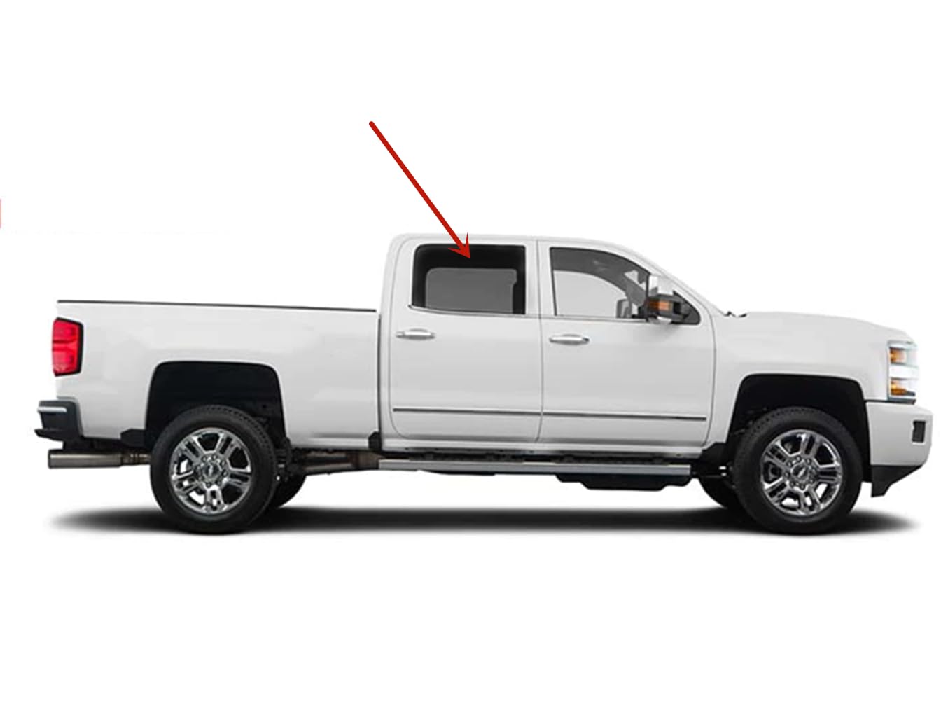 Passenger Right Side Rear Door Window Door Glass Compatible with Chevrolet Silverado GMC Sierra 1500 2014-2018 / 2500 3500 2015-2019 /4500 5500 6500 2019-2021 4-Door Crew Cab Pickup