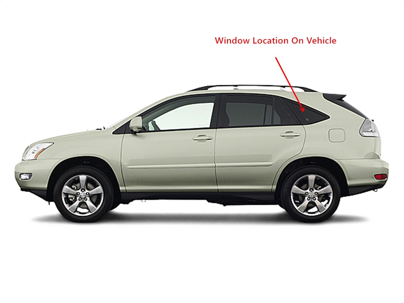 Tempered Driver Left Side Rear Quarter Window Quarter Glass Compatible with Lexus RX330 RX350 RX400h 2004-2009 Models